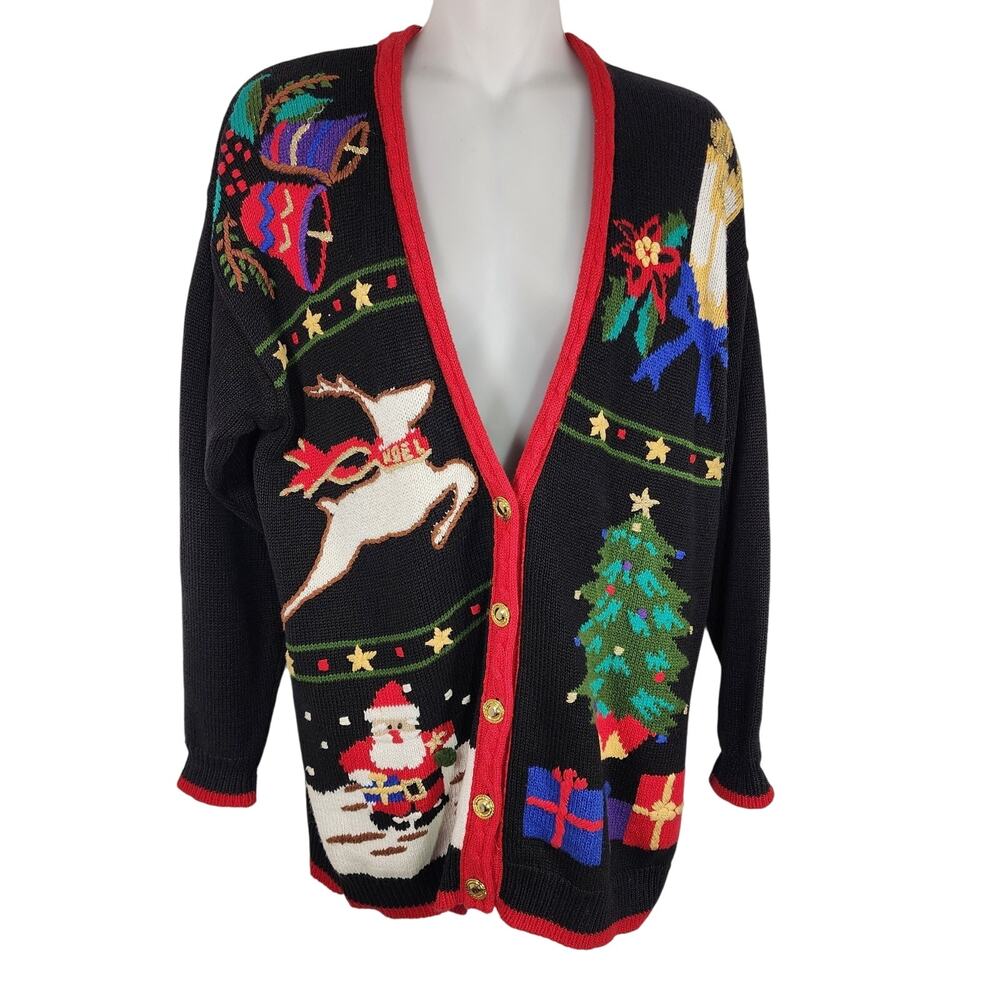 Cotton Collectables Women Cardigan Sweater Holiday Ugly Christmas S Knit Teacher